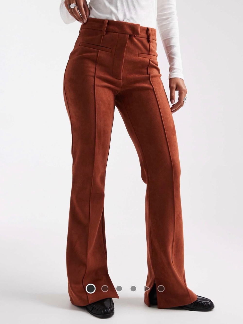 ASOS High-Rise Flare Pants in Rust Brown